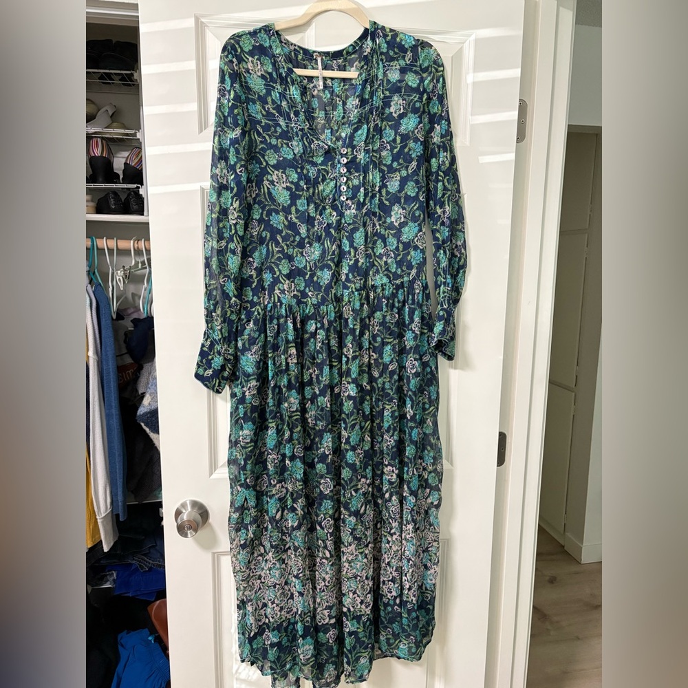 Free people see it through Maxi Dress with Button Detail- small - Picture 5 of 8